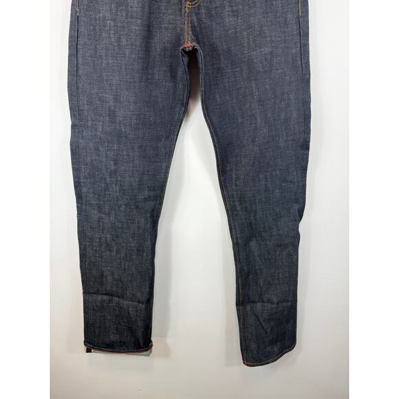 Gustin Selvedge Denim Straight Leg Jeans Dark Wash Fits Size 32 Excellent NWOT - Picture 13 of 16